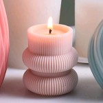 Geometric Striped Cylinder Handmade Scented Candle