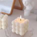 Scented Wax Candle Cube Shape House Ornament Pattern Ins Bubble Design Hand Made