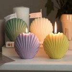 Scented wax seashell shaped candle