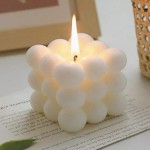 Scented Wax Candle Cube Shape House Ornament Pattern Ins Bubble Design Hand Made