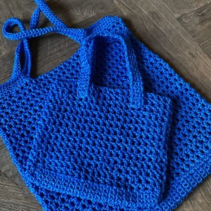 Crochet Basket Take Along blue-orange