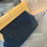 Handmade black clutch bag