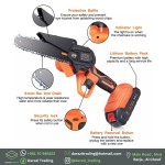 Mini Chainsaw 6-Inch with 2PC Rechargeable Battery
