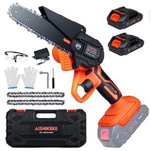 Mini Chainsaw 6-Inch with 2PC Rechargeable Battery