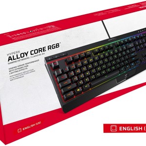 HyperX Alloy Core RGB – Membrane Gaming Keyboard – Comfortable Quiet Silent Keys With RGB LED Lighting Effects, Spill Re