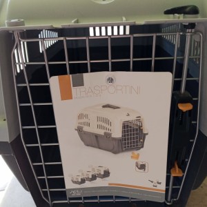 Pet Carrier : Plastic Pet Cat Dog Cage Carrier with Mesh Door